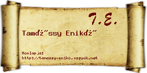 Tamássy Enikő névjegykártya
