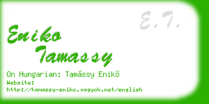 eniko tamassy business card